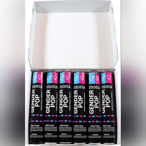 Baby Gender Reveal Confetti Cannon Party Kit 3 Blue & 3 Pink: